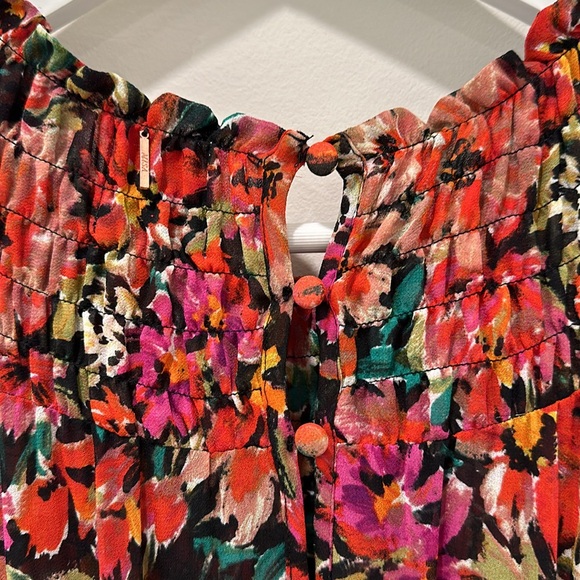 Misa Women's Marin Floral Long Sleeve Mini Dress Size Small Revolve Red Black - Picture 11 of 13